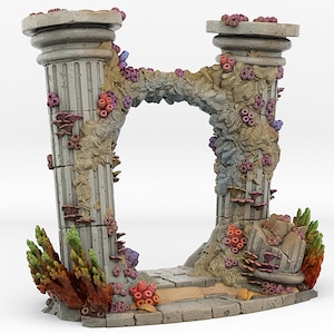 Onderwater tempel Portal • Fantastische portalen en effecten • door print je monsters | Dungeons and Dragons Tabletop Games | Hars Miniatuur