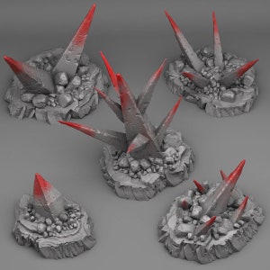 Deadly Shadow Rocks (5 models) • Fantastic Plants and Rocks • by Print Your Monsters | Dungeons and Dragons | DND | Resin Miniature