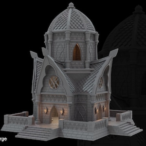 Elven Armory With Battle Tower by Mujja&#39;s Forge | Dungeons and Dragons | D&D | Wargames| DnD | Tabletop Games | Scatter Terrain | Diorama