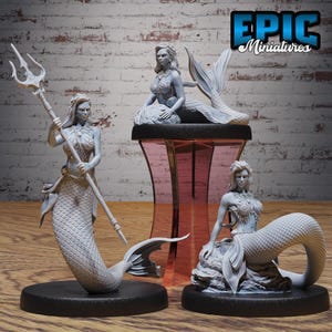 Mermaid Classic (3 Poses) • Deep Sea Mysteries • EPIC Miniatures | Dungeons and Dragons | Tabletop Games | Wargames | Resin Miniature