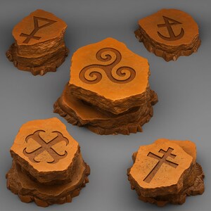 Gaelic Stones (5 Models) by Print Your Monsters | Dungeons and Dragons | D&D | DnD | Tabletop Games | Wargames | Scatter Terrain