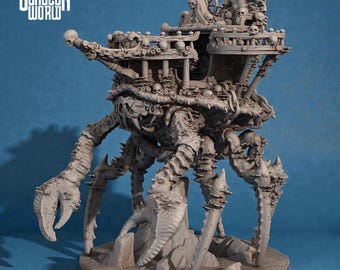 Statek piracki Crab Terenowy statek żywy Dungeons and Dragons Pathfinder 15 mm 28 mm 32 mm