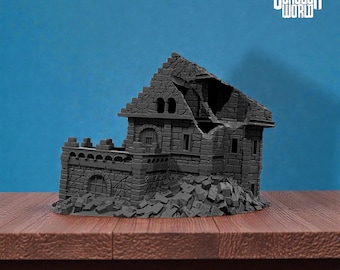 Ruin 2 Ruined Medieval House Terrain – Modular Fantasy Ruins for DnD & Tabletop RPGs