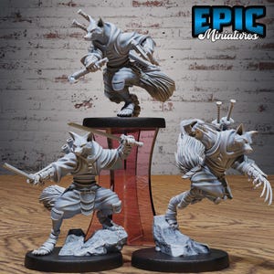 Kitsuninja (3 poses) • Légendes ninjas • Miniatures EPIC | Donjons et dragons | Jeux de société | Jeux de guerre | Miniature en résine