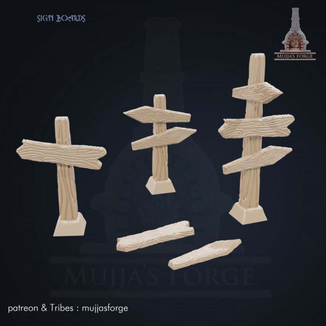 Medieval Sign Boards Terrain | Fantasy Direction Posts for Dnd RPG ...