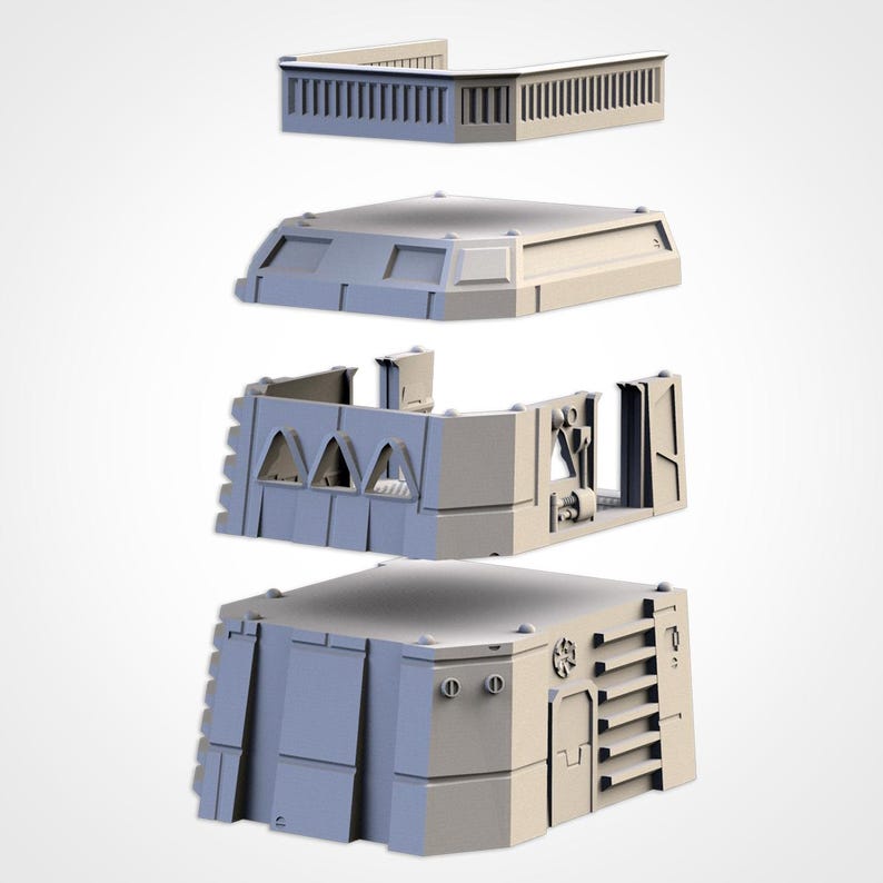 Modular Sci Fi Turret Towers Scatter Terrain for Tabletop Wargames and ...