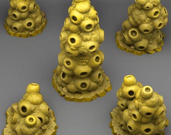 Mutant Anthill Towers Alien Scatter Terrain Set Sci Fi Tabletop Scenery Modular Environment