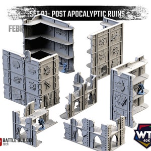 Post Apocalyptic Ruins by Txarli Factory | Post Apocalyptic | Wargames | DnD | Dungeons and Dragons | Scatter Terrain | Diorama