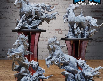 Abyss Nightmare Miniature • Resin Horse Figure, 28-32mm Scale