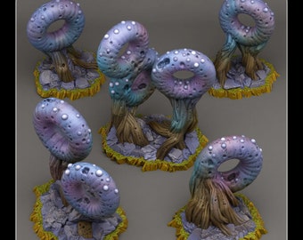 Forest Scatter Set | Underdark Terrain | Donut Mushrooms | 28mm / 32mm | DnD, RPG Tabletop Scatter