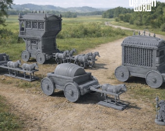 Medieval Wagons Carts D&D, Pathfinder, Wargaming Tabletop Terrain