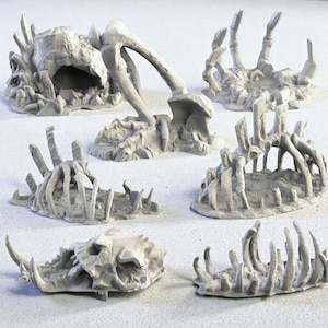 Gigantic Bones | Massive Fossil & Remains Scatter | Underdark Dungeon Terrain | 28/32mm DnD