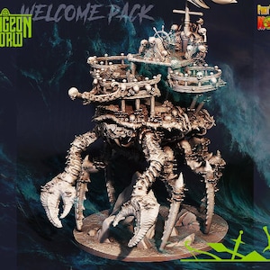 Crab Pirates Ship (Undead) by Print Your Monsters | Dungeons and Dragons | D&D | DnD | Tabletop Games | Wargames | Resin Miniature