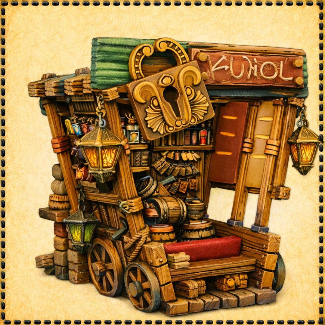 Tinker Cart Tinkerer Traveling Cart Terrain – Fantasy Merchant Wagon for Dungeons ...