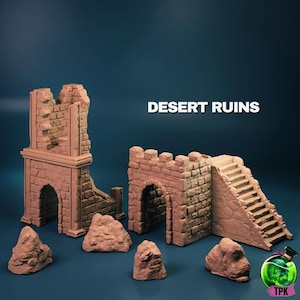 Desert Ruins Scatter • March 25 • by TPK LAB | Dungeons and Dragons | Tabletop Games | Wargames | Resin Miniature