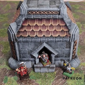 Dwarf Settler House • Dwarf Settlement • by Makers Anvil | 32mm Terrain | Wargames | DnD | Dungeons and Dragons | Scatter Terrain | Diorama