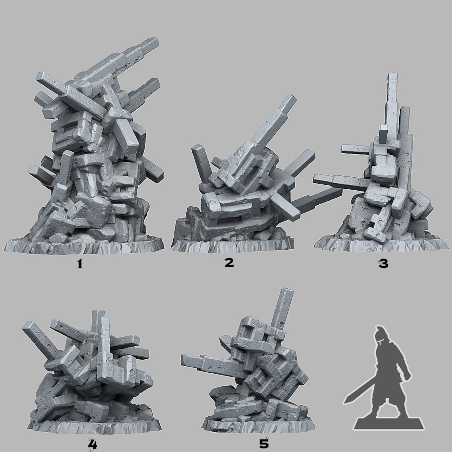 Mini Rocks Scatter Image Rock Scatter Terrain | 3D Printed Stone Set | Natural Trap Stones ...