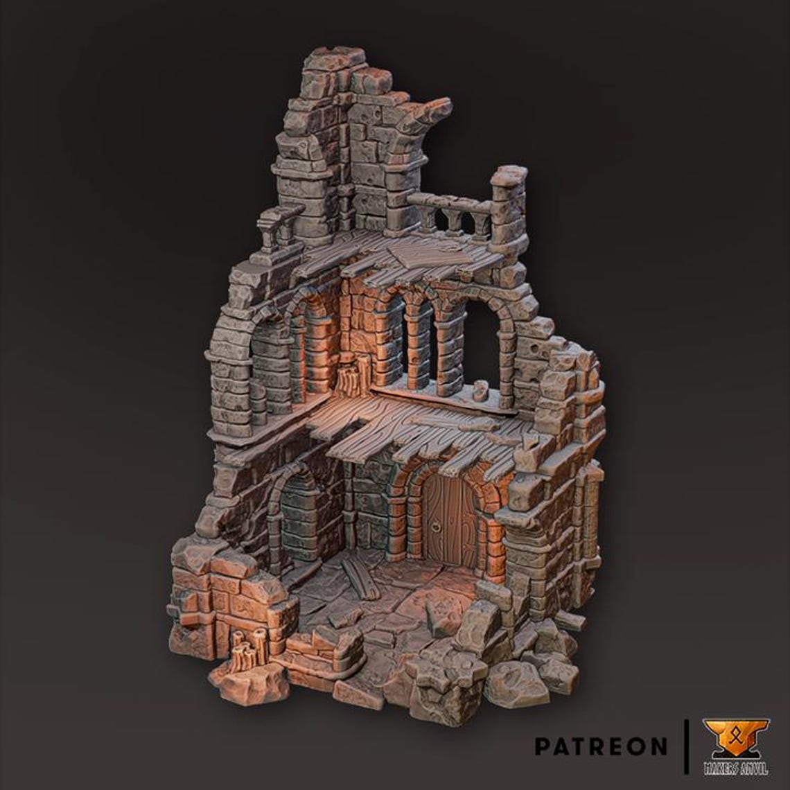 Ruined Tower Terrain – Modular Fantasy Tower Ruins for Dnd & Tabletop ...