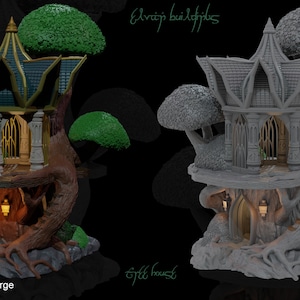 Elven Tree House by Mujja&#39;s Forge | Dungeons and Dragons | D&D | Wargames | DnD | Tabletop Games | Scatter Terrain | Diorama