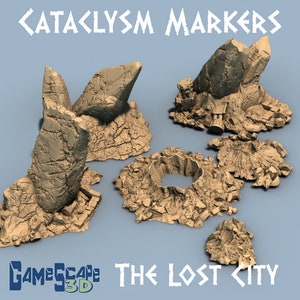 Markers (6 Models) • The Lost City • by Gamescape3D | Dungeons and Dragons | D&D | Wargames | DnD | Tabletop Games | Scatter Terrain