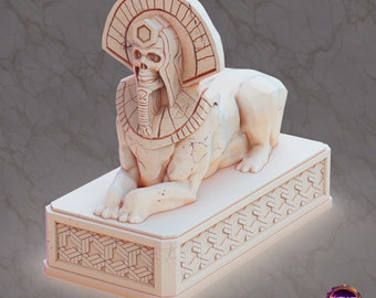 Cursed Sphinx Statue • Amethyst Oasis • by 3DHEXES | Dungeons and Dragons | D&D | Wargames | Tabletop Games | Scatter Terrain