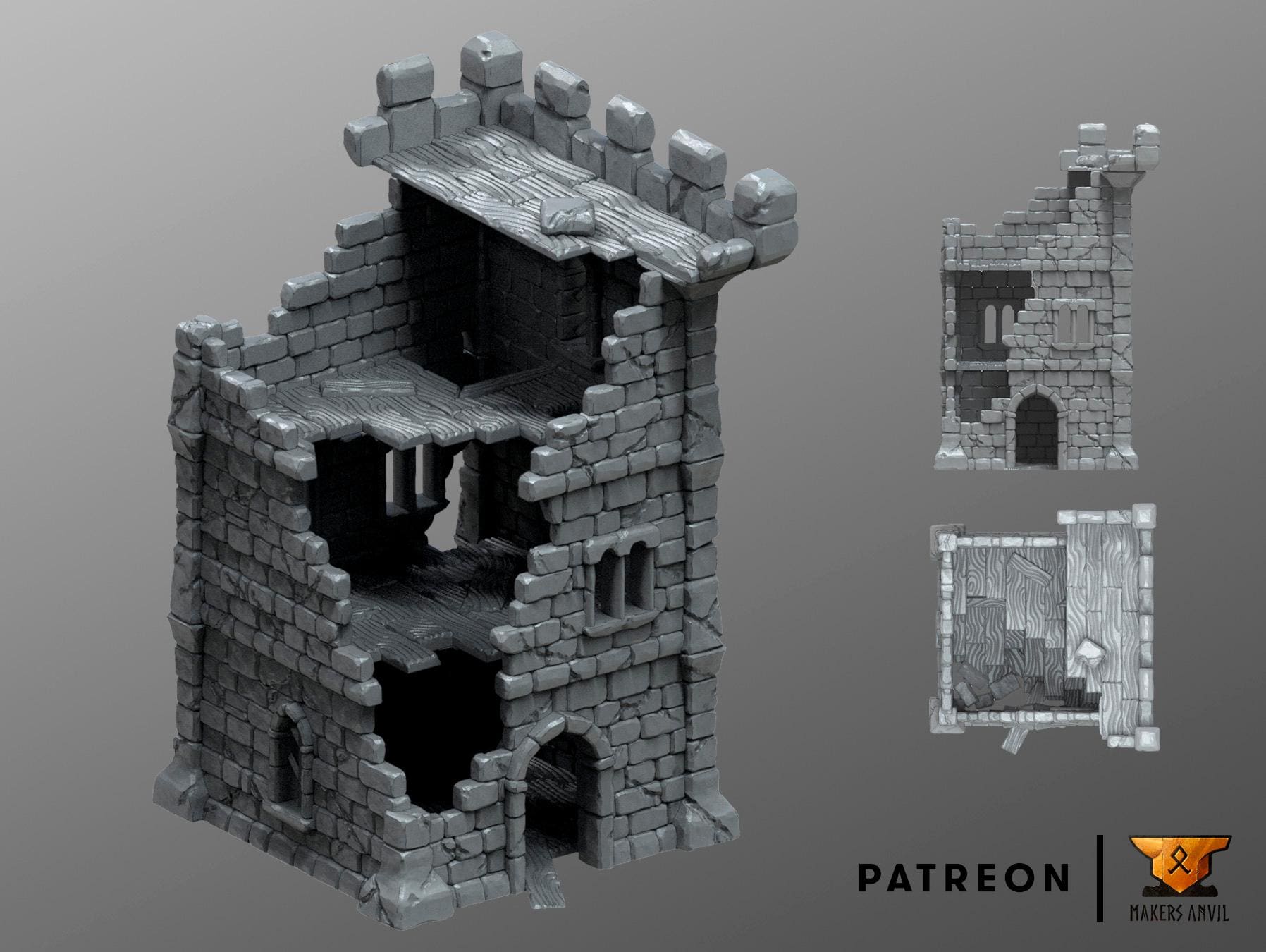Ruined Tower Terrain – Modular Fantasy Tower Ruins for Dnd & Tabletop ...