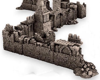 Ruined Wall Scatter Terrain – Modular Stone Ruins for DnD, Tabletop RPGs & Miniature Wargaming