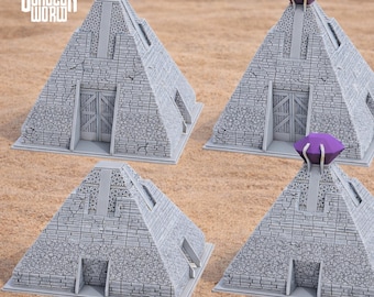 Desert Pyramids | Egyptian Ruins Terrain | Ancient Temple Scatter | DnD Scenery | Tabletop RPG Ruins