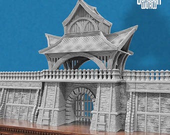 City Gate Walls Terrain Modular Dungeons and Dragons 15mm 28mm 32mm