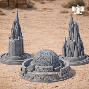 Conjunto de terreno Crystal Oasis de 15 mm, 28 mm y 32 mm / Púas de cristal arcano y dispersión de orbes de energía