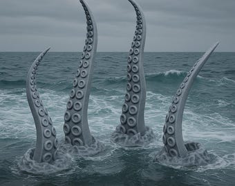 Set de tentáculos gigantes / Terreno oceánico modular Kraken / Dispersión de DnD RPG de 28/32 mm