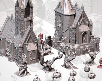 Cemetery & Graveyard Terrain | Night Of The Living Dead | 28/32mm DnD RPG Dark Fantasy