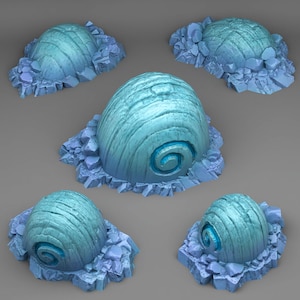 Fossilized Ice Snails (5 models) • Fantastic Plants and Rocks • by Print Your Monsters | Dungeons and Dragons | DND | Resin Miniature