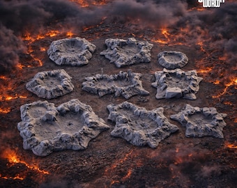 Cráteres de batalla Terreno disperso Dungeons and Dragons Pathfinder 15 mm 28 mm 32 mm