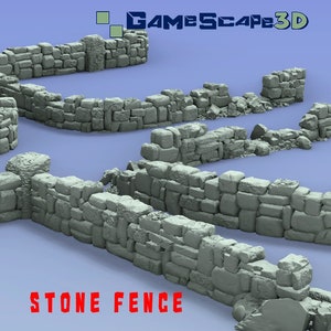 Stone Fences (OPENLOCK) by Gamescape3D | Dungeons and Dragons | D&D | Wargames | DnD | Tabletop Games | Scatter Terrain