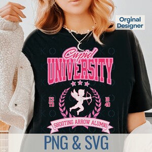 Cupid University PNG, Valentine PNG, Retro Valentines Day Design, Heart Png, Cupid Valentines Sublimation, Cupid PNG, Valentines Png Love