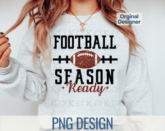 Fotbollssäsong Faux Glitter PNG, matchdagströjadesign (digital nedladdning)
