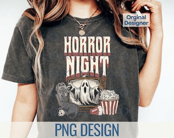 Retro Horror Nacht PNG, Halloween Clipart (digitaler Download)