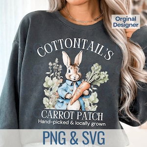 Cottontail Rabbit PNG, Retro Easter Bunny Svg (Digital Download)