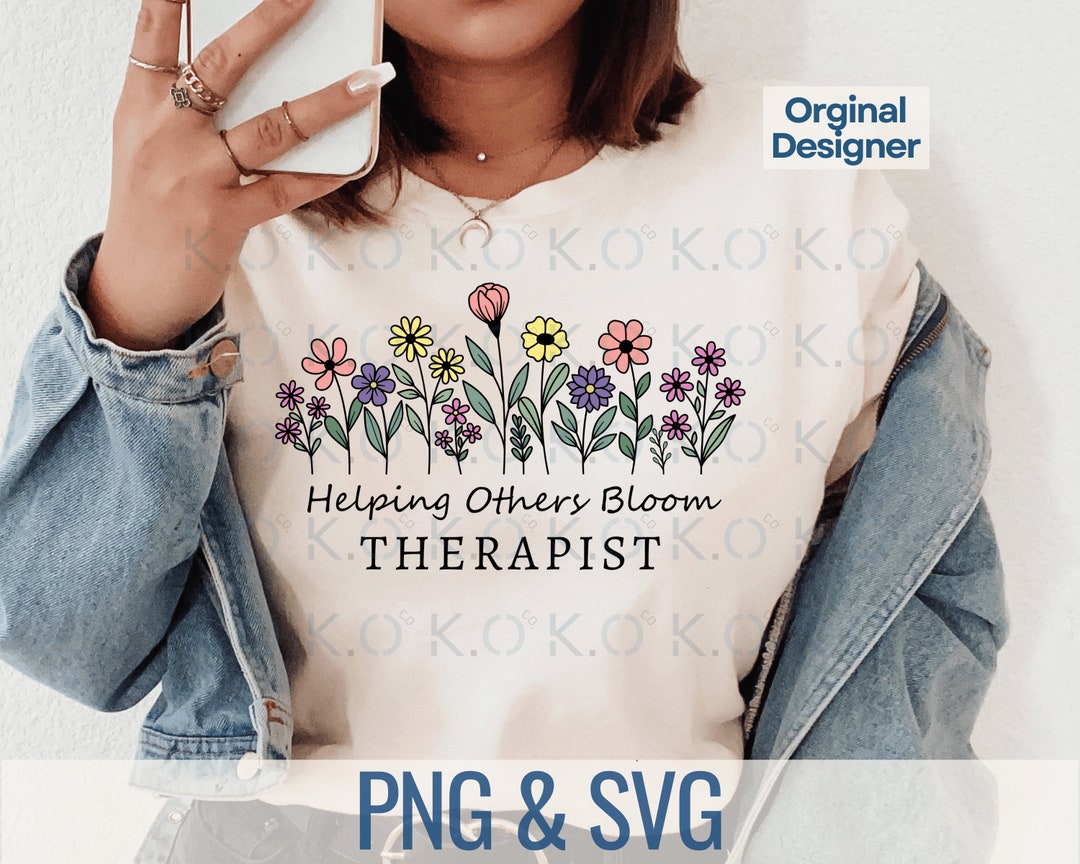 Floral Therapist Design, Bloom Counselor, ABA SVG PNG (digital Download ...