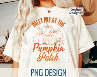 Pumpkin Patch Fall Design, Autumn Shirt PNG (Digital Download)