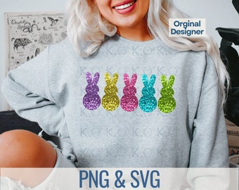 Easter Peeps Svg, Peeps Png, Pasqua PNG Sublimination, Bunny Png, Spring Svg, coniglietto di Pasqua Peep, Kids Easter Svg, Finto Glitter Png
