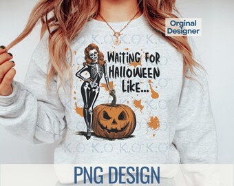 Diseño de esqueleto de Halloween, calabaza espeluznante PNG (descarga digital)