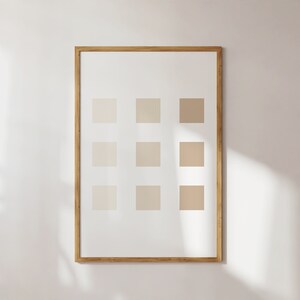 Boho Beige Color Blocks Printable Wall Art, Creamy Ombre Square ...