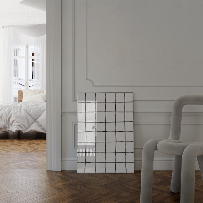 Black and White Line Art Black Lines Wall Art Modern Etsy