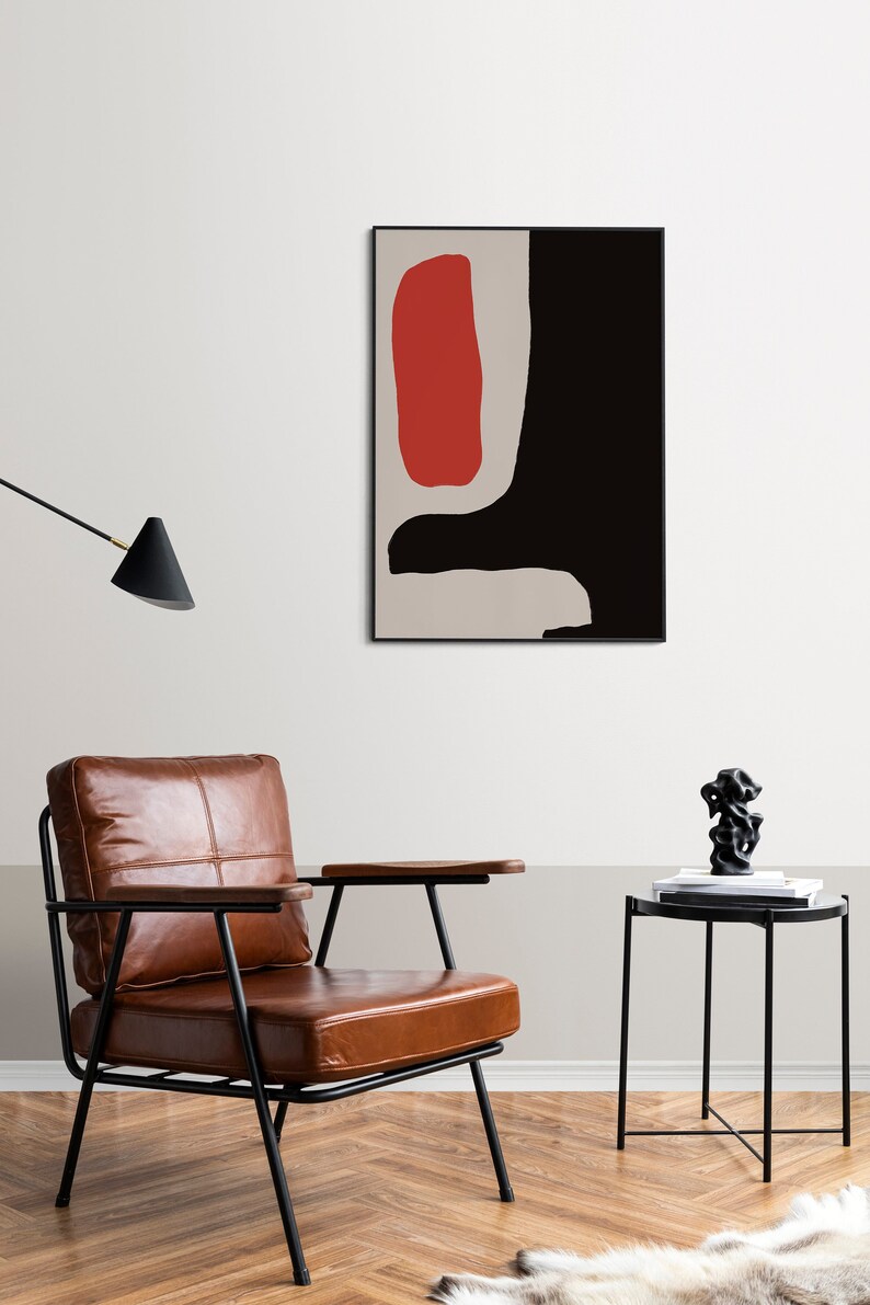 Black and Red Abstract Art Prints Modern Home Decor Etsy