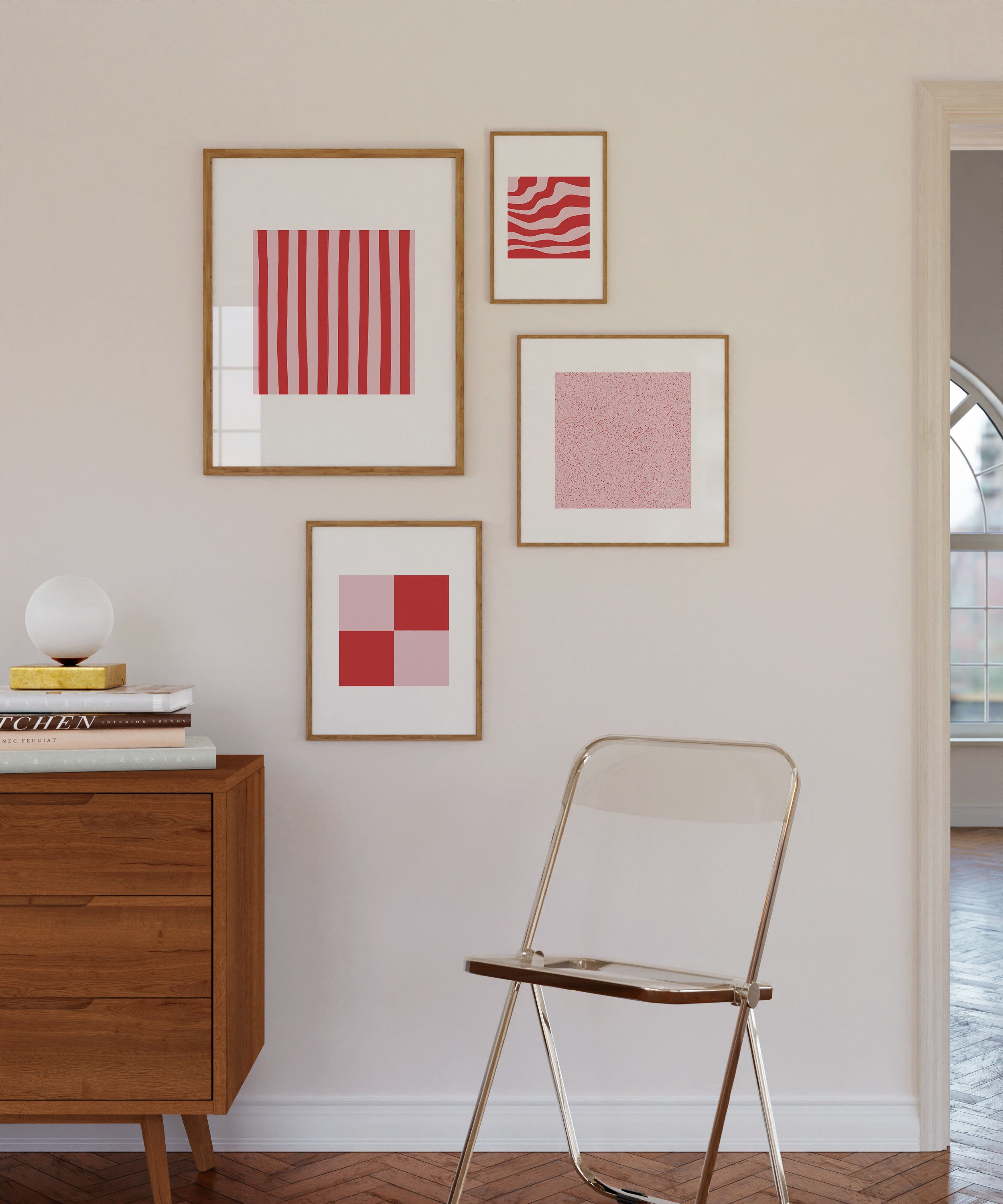 Red Dots Wall Art Abstract Art Prints Stylish Printable Wall Etsy