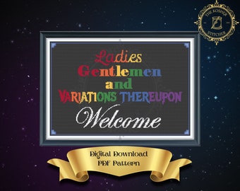 Welcome All, Digital Counted Cross Stitch Pattern, Whovian, Pride, LGBT