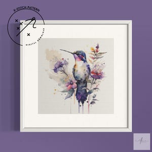 Humming Along Counted Cross Stitch Pattern, Downloadable DMC Cross Stitch Chart, Bird X-Stitch Pattern, PDF, DMC