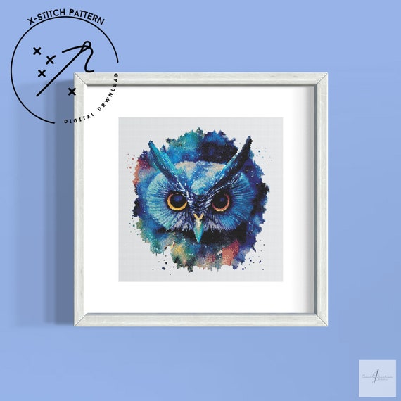 Fantasy Owl Counted Cross Stitch Pattern, X Stitch, Downloadable Cross Stitch Chart, DMC, PDF